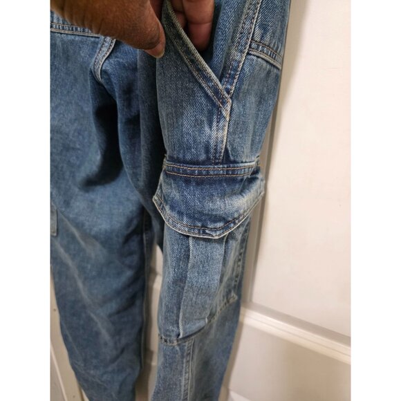 BDG Women's Y2k Skate Denim Cargo Pant Elastic Waistband & Multiple Pockets Size - Picture 4 of 8